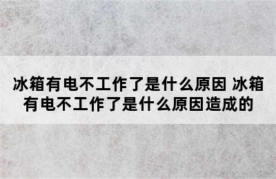 冰箱有电不工作了是什么原因 冰箱有电不工作了是什么原因造成的